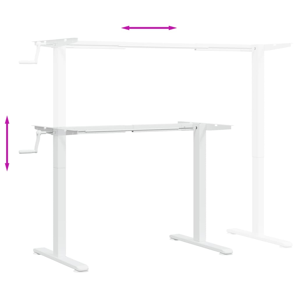 Struttura per ufficio tavolo postazione di lavoro mobile per computer studio IT in piedi (94-135) x 60 x (70-114) cm acciaio bianco 02_0023974