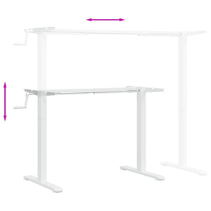 Struttura per ufficio tavolo postazione di lavoro mobile per computer studio IT in piedi (94-135) x 60 x (70-114) cm acciaio bianco 02_0023974