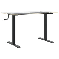 Struttura per ufficio tavolo postazione di lavoro mobile per computer studio IT in piedi (94-135) x 60 x (70-114) cm acciaio nero 02_0023975