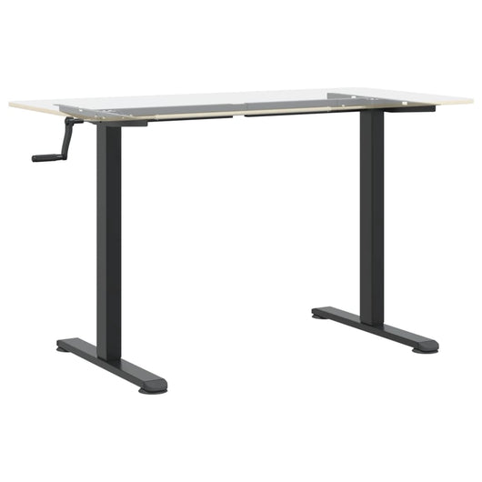 Struttura per ufficio tavolo postazione di lavoro mobile per computer studio IT in piedi (94-135) x 60 x (70-114) cm acciaio nero 02_0023975