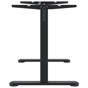 Struttura per ufficio tavolo postazione di lavoro mobile per computer studio IT in piedi (94-135) x 60 x (70-114) cm acciaio nero 02_0023975