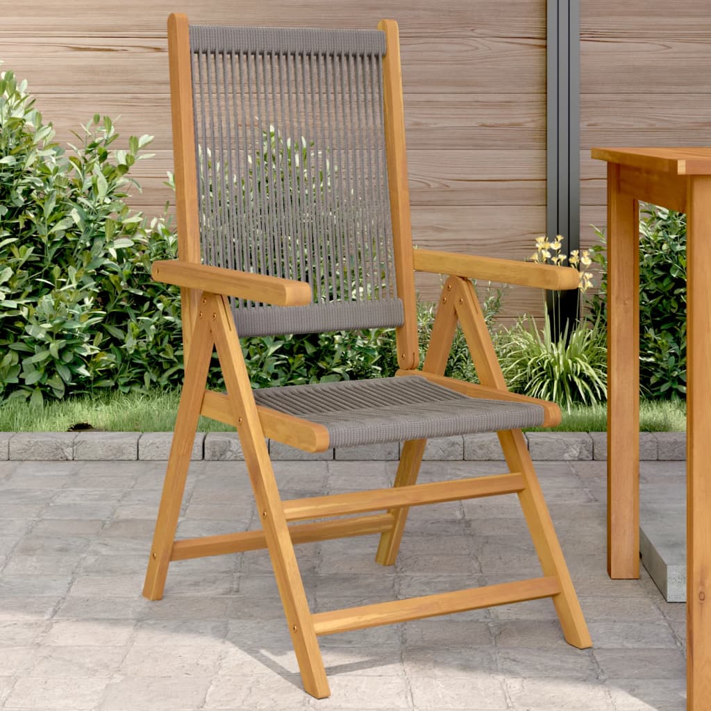 vidaXL Sedie Giardino 2pz Grigie Legno Massello Acacia e Polipropilene
