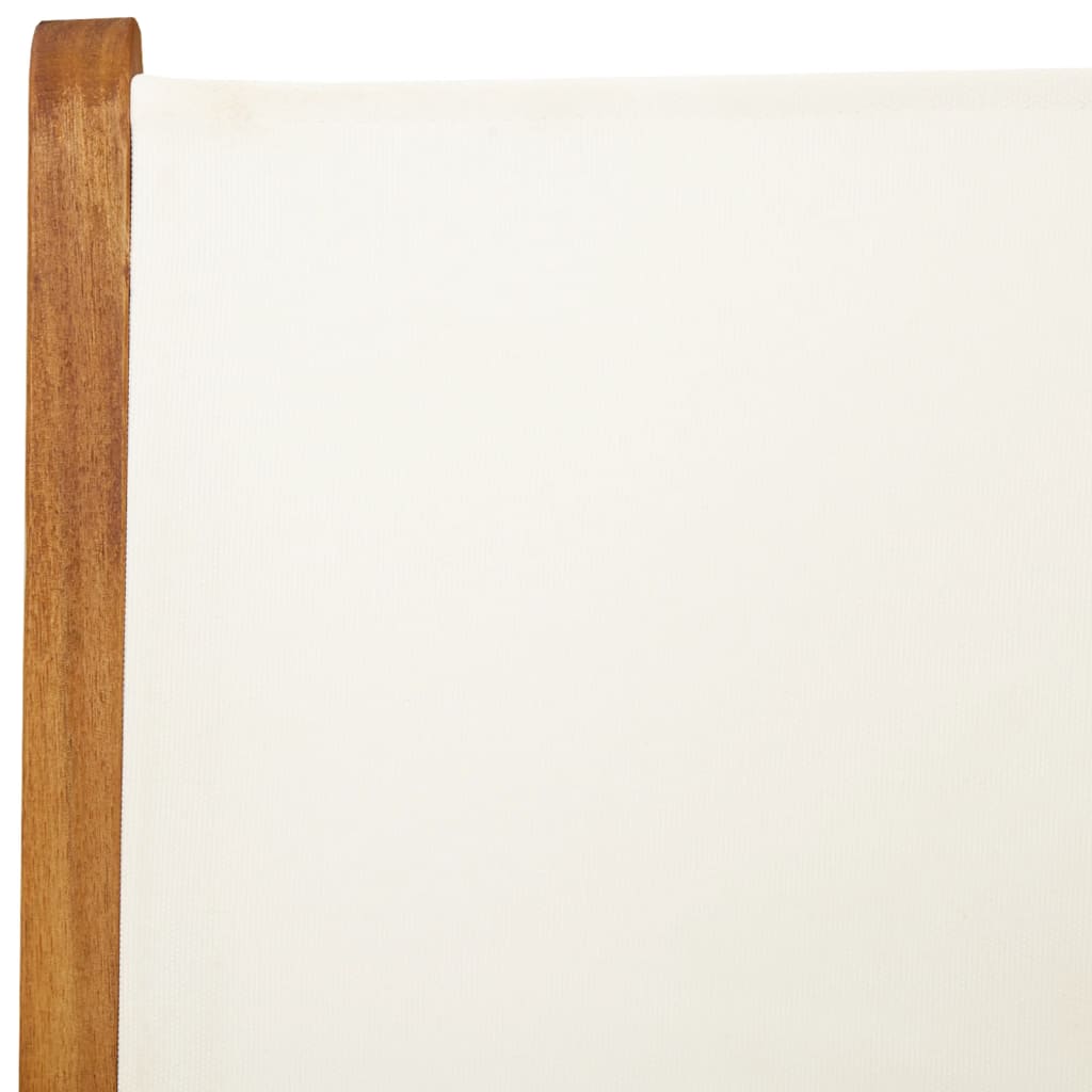 Sedie Giardino 2pz Bianco Crema Legno Massello Acacia e Tessuto