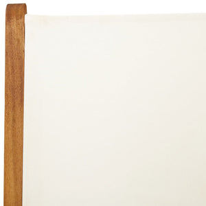 Sedie Giardino 2pz Bianco Crema Legno Massello Acacia e Tessuto