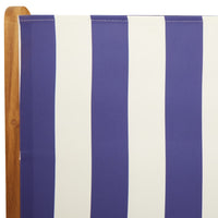 Sedie Giardino 2pz Blu e Bianco Legno Massello Acacia e Tessuto 367662