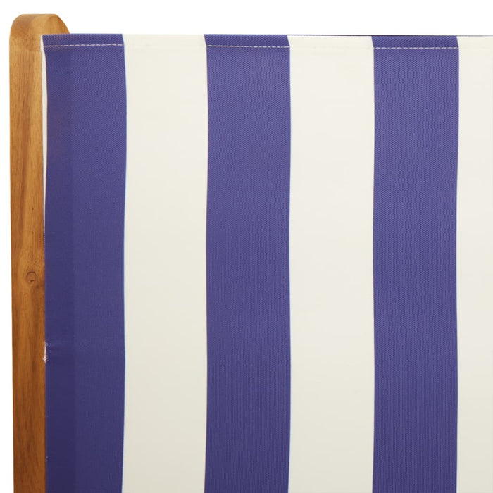 Sedie Giardino 2pz Blu e Bianco Legno Massello Acacia e Tessuto 367662