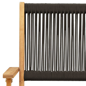 Sedie Giardino 2 pz Nere Legno Massello Acacia e Polipropilene 367666