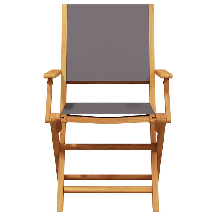 Sedie da Giardino 2pz Antracite Legno Massello Acacia e Tessuto