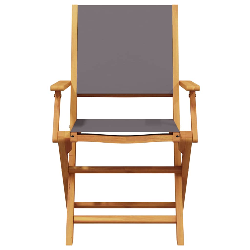 Sedie da Giardino 2pz Antracite Legno Massello Acacia e Tessuto 367670