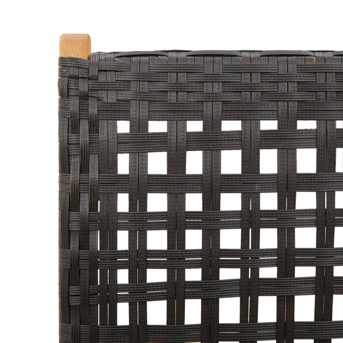 Sedie da Giardino 2 pz Nere Legno Massello Acacia e Polyrattan 367651