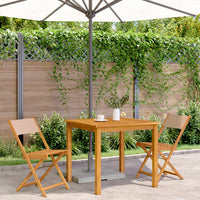 Sedie da Bistrò 2pz Tortora Legno Massello di Acacia e Tessuto 367683