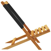 Sedie Giardino 2 pz Nere Legno Massello Acacia e Polipropilene 367687