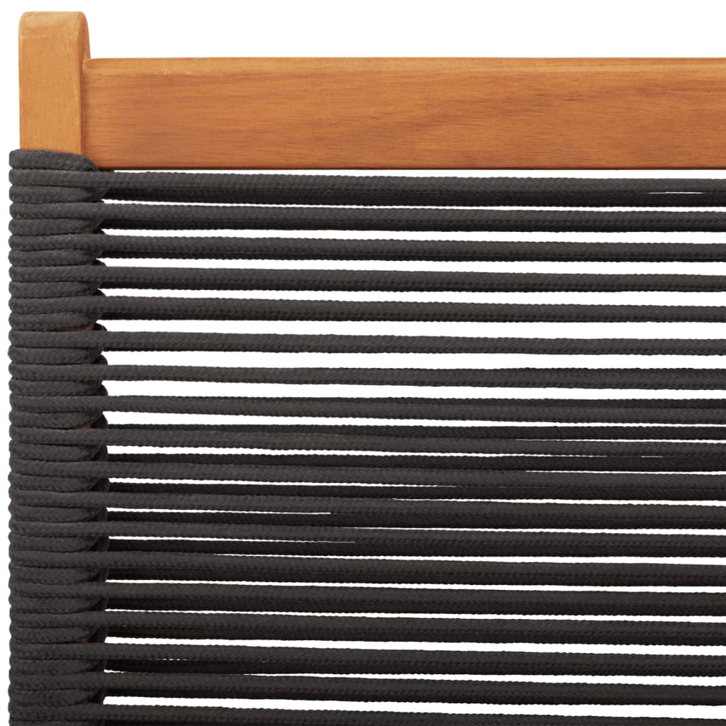 Sedie Giardino 2 pz Nere Legno Massello Acacia e Polipropilene 367687