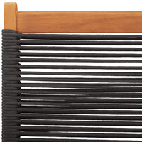 Sedie Giardino 2 pz Nere Legno Massello Acacia e Polipropilene 367687