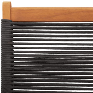 Sedie Giardino 2 pz Nere Legno Massello Acacia e Polipropilene 367687