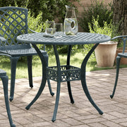 vidaXL Tavolo da Giardino Verde Ø90x75 cm in Alluminio Pressofuso