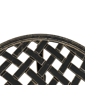 Tavolo da Giardino Bronzo Ø48x53 cm in Alluminio Pressofuso