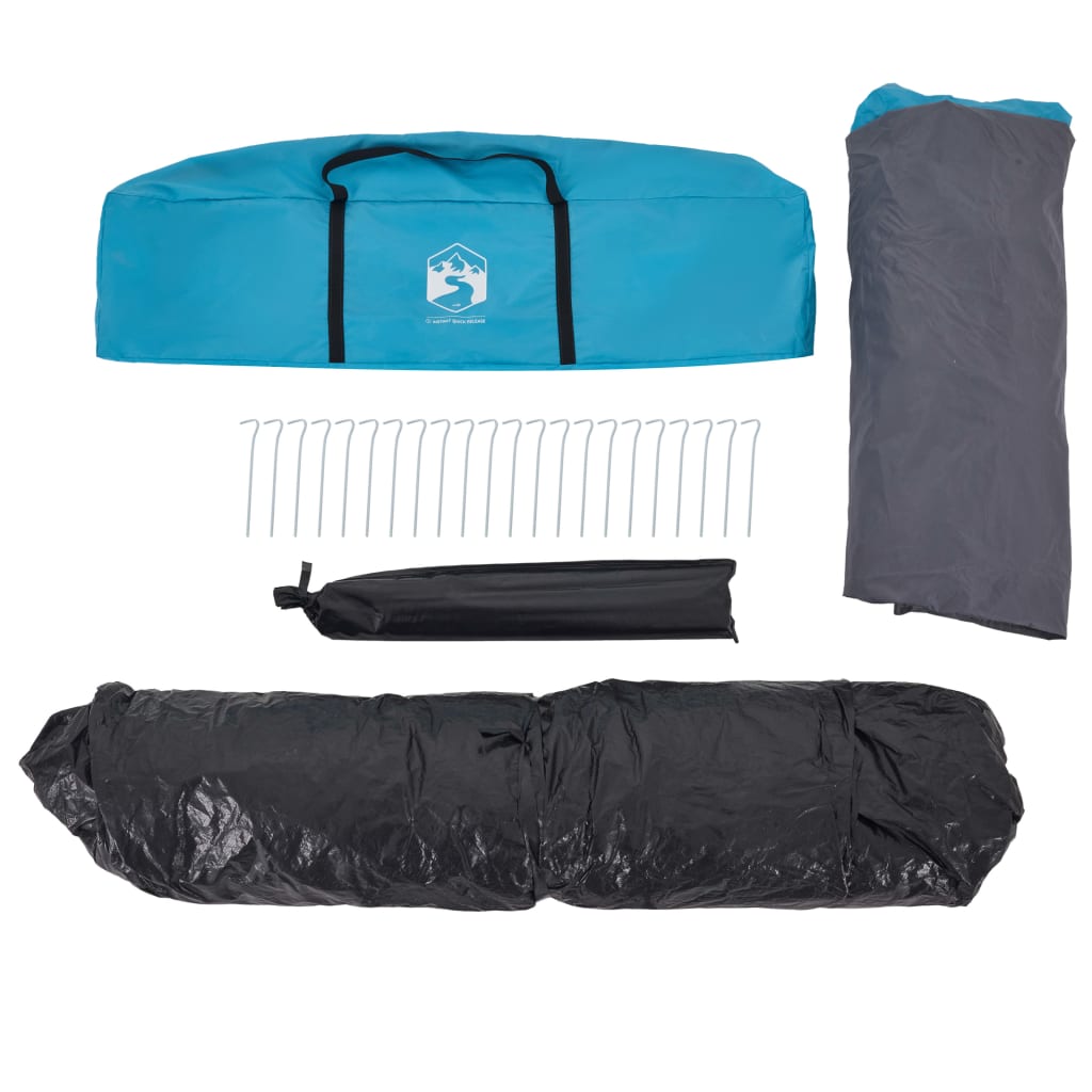 Tenda Familiare con Portico 9 Persone Blu a Rilascio Rapido 4004214