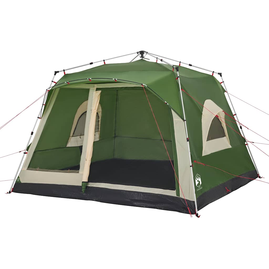 Tenda Familiare Cabina 7 Persone Verde a Rilascio Rapido