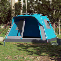 Tenda Familiare Cabina 7 Persone Blu a Rilascio Rapido 4004217