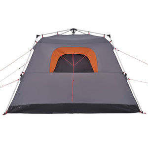 Tenda Campeggio Cabina 4 Pers. Grigio Arancione Rilascio Rapido