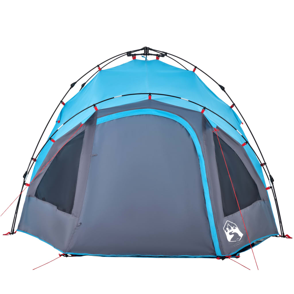 Tenda a Cupola da Campeggio 3 Persone Blu a Rilascio Rapido 4004223