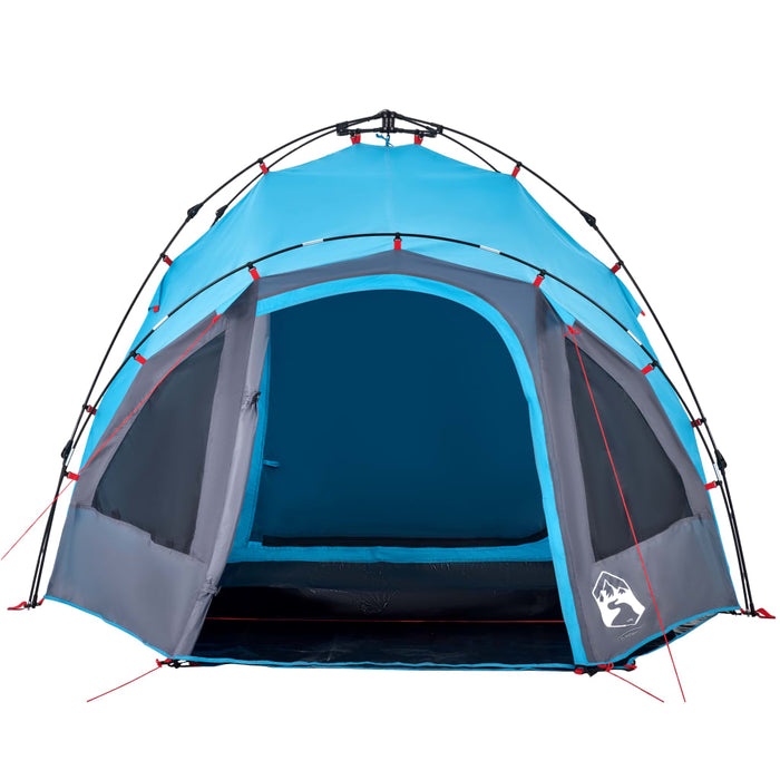 Tenda a Cupola da Campeggio 3 Persone Blu a Rilascio Rapido 4004223
