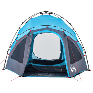 Tenda a Cupola da Campeggio 3 Persone Blu a Rilascio Rapido 4004223