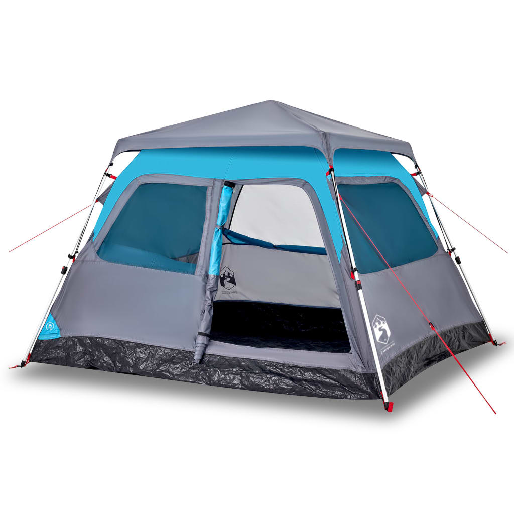 Tenda a Cupola da Campeggio 4 Persone Blu a Rilascio Rapido 4004231