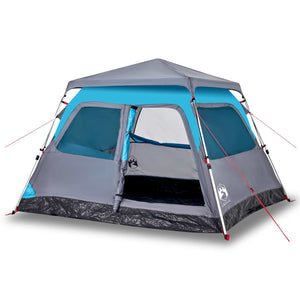 Tenda a Cupola da Campeggio 4 Persone Blu a Rilascio Rapido 4004231