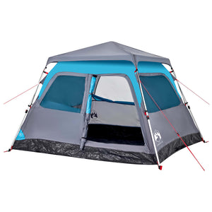 Tenda a Cupola da Campeggio 4 Persone Blu a Rilascio Rapido 4004231