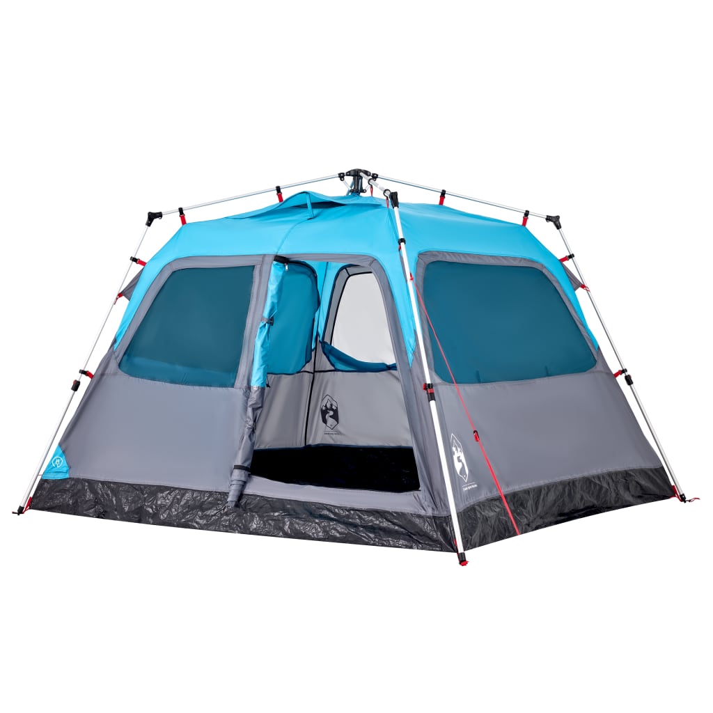 Tenda a Cupola da Campeggio 4 Persone Blu a Rilascio Rapido 4004231