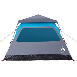 Tenda a Cupola da Campeggio 4 Persone Blu a Rilascio Rapido 4004231