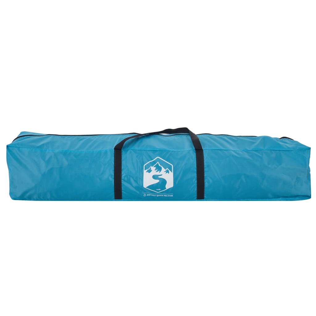 Tenda a Cupola da Campeggio 4 Persone Blu a Rilascio Rapido