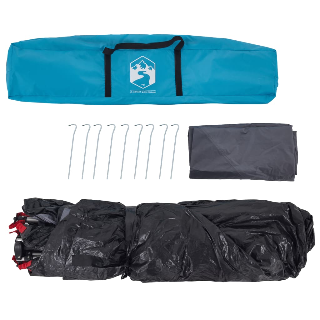 Tenda a Cupola da Campeggio 4 Persone Blu a Rilascio Rapido 4004231