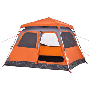 Tenda a Cupola 4 Persone Grigio e Arancione a Rilascio Rapido 4004232