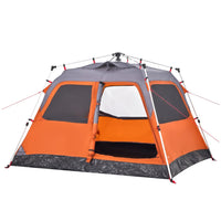 Tenda a Cupola 4 Persone Grigio e Arancione a Rilascio Rapido