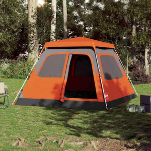 Tenda a Cupola 6 Persone Grigio e Arancione a Rilascio Rapido 4004235