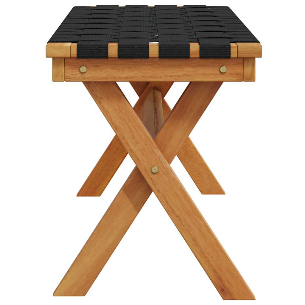 Panca da Giardino Nera in Legno Massello di Acacia e Tessuto 366514