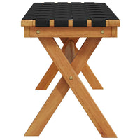 Panca da Giardino Nera in Legno Massello di Acacia e Tessuto 366514