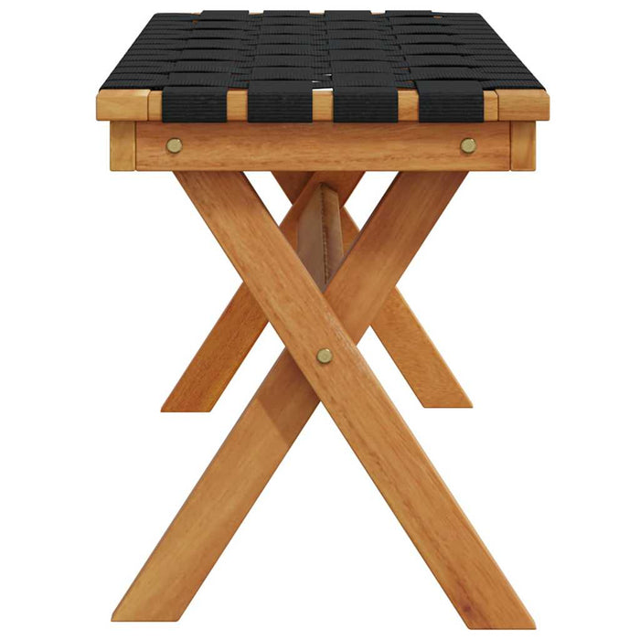 Panca da Giardino Nera in Legno Massello di Acacia e Tessuto 366514