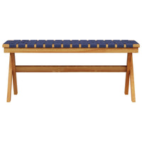 Panca da Giardino Blu Scuro Legno Massello di Acacia e Tessuto