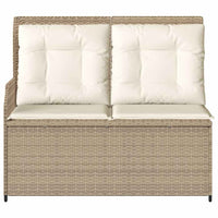 Panca Reclinabile da Giardino con Cuscini Beige in Polyrattan 368950
