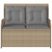 Panca Reclinabile da Giardino con Cuscini Beige in Polyrattan 368958