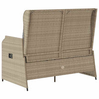 vidaXL Panca Reclinabile da Giardino con Cuscini Beige in Polyrattan