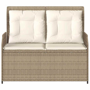 Panca Reclinabile da Giardino con Cuscini Beige in Polyrattan 368959