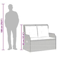 vidaXL Panca Reclinabile da Giardino con Cuscini Beige in Polyrattan