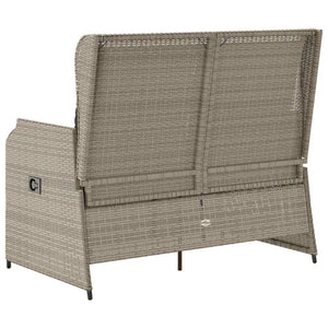 vidaXL Panca Reclinabile Giardino con Cuscini Grigio Chiaro Polyrattan