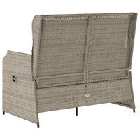 Panca Reclinabile Giardino con Cuscini Grigio Chiaro Polyrattan 368960