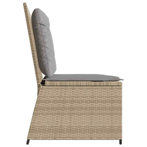 vidaXL Panca Reclinabile da Giardino con Cuscini Beige in Polyrattan